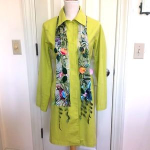 Johnny Was Lime Green Long Jacket